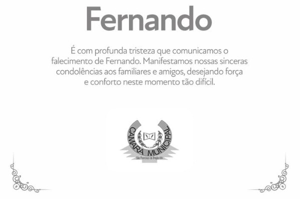 Nota de Pesar em razão do falecimento de Fernando