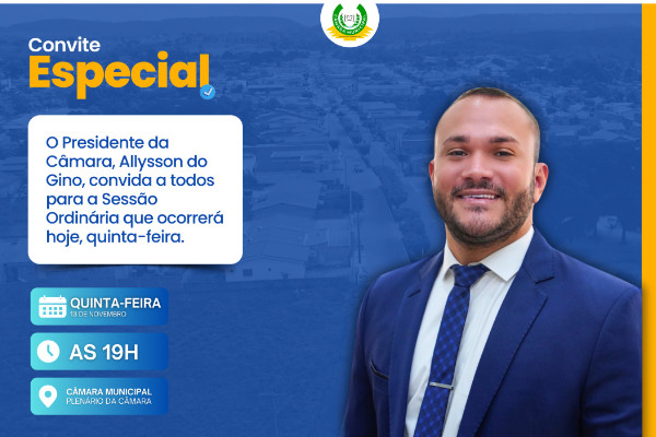 Convite da 14º Sessão Ordinária da Câmara Municipal